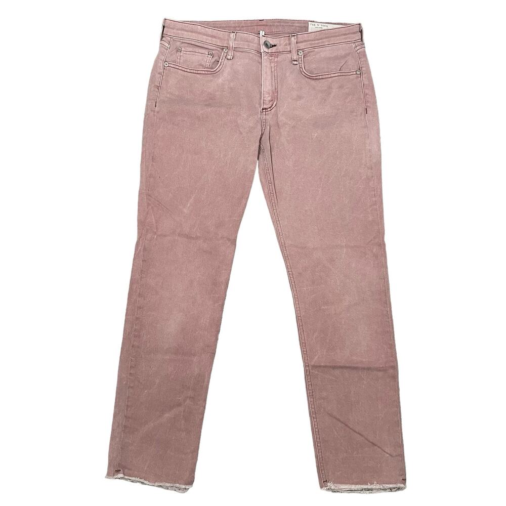 Rag & Bone Dre Slim Boyfriend Jeans Raw Hem "Light Plum" Pink USA Size 29